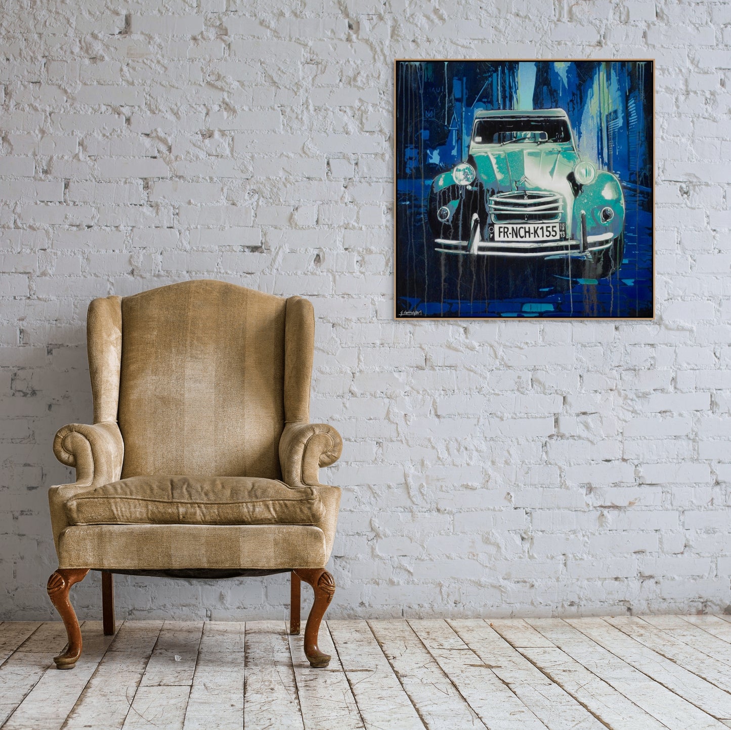 'French Kiss In Green' (Reproduction Print)