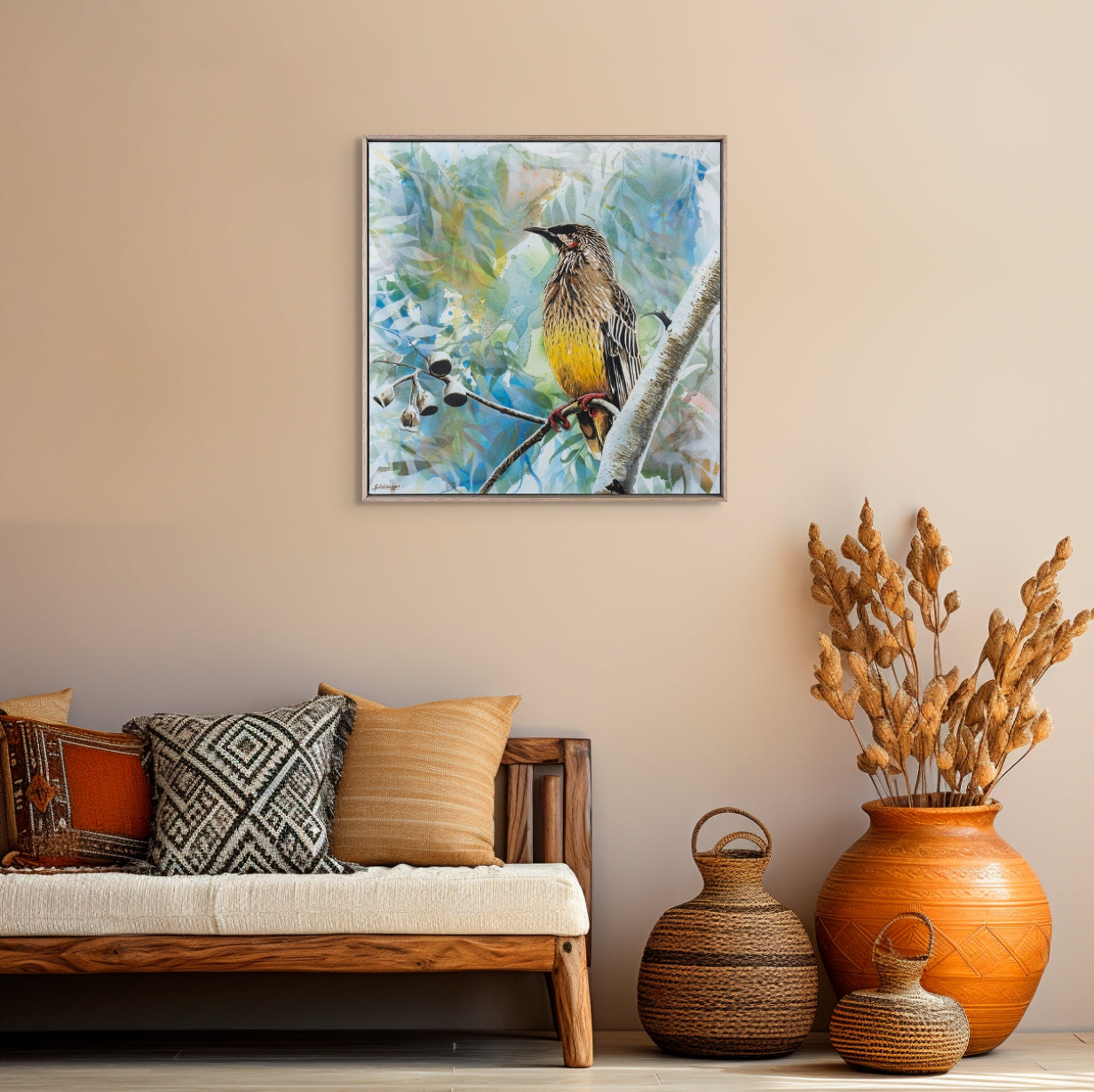 'Here Comes The Sun (Wattle Bird)' (Reproduction Print)